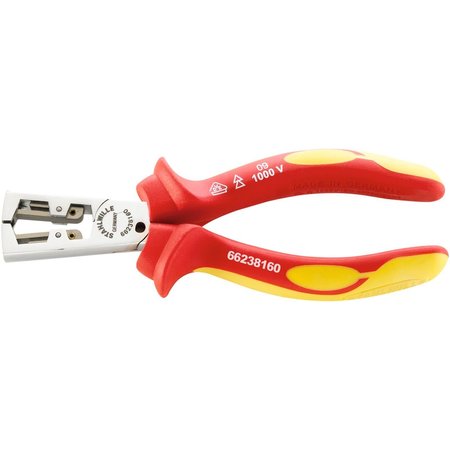 STAHLWILLE TOOLS VDE wire stripping plier L.160 mm head chrome plated handles insulated 66238160